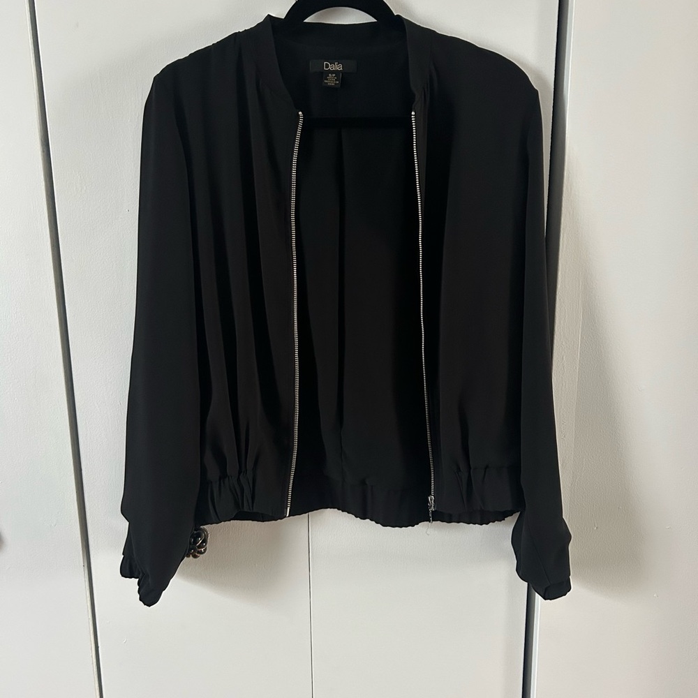 Dalia Women's Elegant Black Bomber Jacket